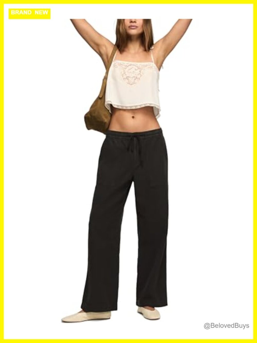 Wide Leg Utility Pants Pull-On Relaxed Modern Workwear Slacks